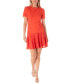 ფოტო #1 პროდუქტის Women's Lace-Trim Fit & Flare Dress