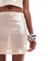 ASOS DESIGN co-ord sequin mini skirt in blush Розовый, 32 - фото #5