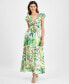 ფოტო #1 პროდუქტის Women's Printed Flutter-Sleeve Maxi Dress
