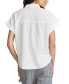 ფოტო #2 პროდუქტის Women's Linen Short-Sleeve Button-Down Shirt