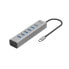 USB Hub i-Tec C31HUBMETAL703 Black Grey
