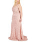 Trendy Plus Size Glitter Lace Gown