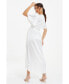 ფოტო #2 პროდუქტის Women's Satin Wrap Midi Dress