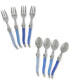 Фото #2 товара Laguiole 8-Pc. Dessert / Cocktail Set with Shades of Blue Handles