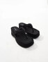 Stradivarius flatform thong sandal in black Черный, 39 - фото #3