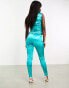 Amy Lynn Elvis disco stretch trousers in aqua co-ord