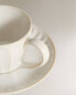 Фото #3 товара Stoneware teacup and saucer with raised design