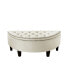 Jolie Upholstered Tufted Half Moon Storage Ottoman with Nailhead Trim