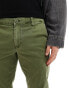 ASOS DESIGN slim washed chino in dark khaki