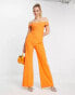 Vesper bardot wide leg jumpsuit in orange