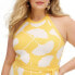 Фото #2 товара Women's Halter Tie Neck Ginkgo Yellow Sweaterknit Midi Dress - DVF