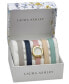 Фото #1 товара Часы и аксессуары Laura Ashley Женские кварцевые многоцветные часы с полиуретановыми ремешками 26 мм набор