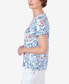 ფოტო #3 პროდუქტის Women's Drawstring Hem Jacobean Short Sleeve Tee