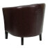 Фото #2 товара Brown Leather Barrel Shaped Guest Chair
