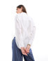 JJXX linen blend long sleeve shirt in white weiß, XS - EU 34 - фото #4