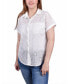 Short Sleeve Eyelet/Jersey Blouse