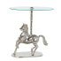 Фото #1 товара Вспомогательный стол DKD Home Decor Прозрачный Алюминий Стеклянный Серебристый Лошадь (54 x 39 x 57 cm)