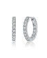 White Gold Plated Round Cubic Zirconia Hoop Earrings