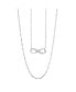 ფოტო #1 პროდუქტის Silver Plated Clear Cubic Zirconia Infinity Duo Necklace with Studded Second Chain