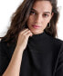 ფოტო #4 პროდუქტის Women's Stud Logo Mock Neck Elbow-Sleeve Sweater