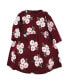 Toddler Girls Cotton Dresses, Red Burgundy Floral