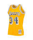 Men's Shaquille O'Neal Gold-Tone Los Angeles Lakers 1996-97 Hardwood Classics 75th Anniversary Diamond Swingman Jersey