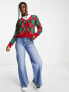 Фото #5 товара Brave Soul Christmas cardigan in red argyle