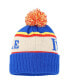 Фото #2 товара Men's Royal Distressed Old Style Pillow Line Cuffed Knit Hat with Pom