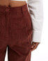 Fred Perry Cord wide leg trousers in rust Красный, 36 - фото #5