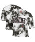 ფოტო #2 პროდუქტის Women's Mitchell & Ness Black, White Vancouver Grizzlies Hardwood Classics Tie-Dye Cropped T-shirt