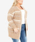 Фото #3 товара Plus Size Skye Stripe Cardigan Sweater