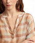 Фото #3 товара Women's Cotton Striped Dolman Popover Shirt