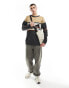 Фото #4 товара Kavu highline knitted jumper in beige and grey with camper van artwork