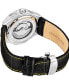 ფოტო #2 პროდუქტის Men's Automatic Black Alligator Embossed Genuine Leather Strap with Yellow Stitching Watch 44mm