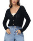 ფოტო #1 პროდუქტის Women's Cotton Pointelle Cropped Cardigan