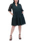 ფოტო #4 პროდუქტის Plus Size Balloon-Sleeve A-Line Dress