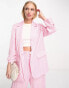 Фото #1 товара River Island – Blazer in Rosa mit gerafften Ärmeln, Kombiteil