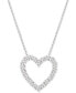 ფოტო #1 პროდუქტის Diamond Heart 18" Pendant Necklace (1/10 ct. t.w.) in Sterling Silver