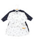 Фото #1 товара Платье для малышей Hudson Baby с металлическими снежинками и звездами.