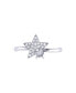 Dazzling Star kissed Duo Design Sterling Silver Diamond Women Ring