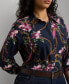 ფოტო #3 პროდუქტის Plus Size Long-Sleeve Floral Shirt