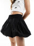 Mango bubble hem mini skirt in black