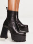 Фото #5 товара ASOS DESIGN Erika premium leather platform boots in black