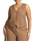 ფოტო #1 პროდუქტის Plus Size Pinstripe Vest