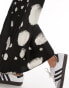 Topshop co-ord satin bias spot maxi skirt in monochrome