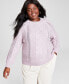 Фото #1 товара Trendy Plus Size Mixed-Knit Crewneck Sweater