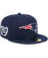 ფოტო #1 პროდუქტის Men's Navy New England Patriots Camo Undervisor 59FIFTY Fitted Hat