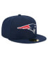ფოტო #4 პროდუქტის Men's Navy New England Patriots Main 59FIFTY Fitted Hat