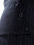 4th & Reckless tailored asymmetric button detail waistcoat co-ord in navy pinstripe 40 - фото #7