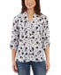 ფოტო #1 პროდუქტის Juniors' Floral-Print Shirt